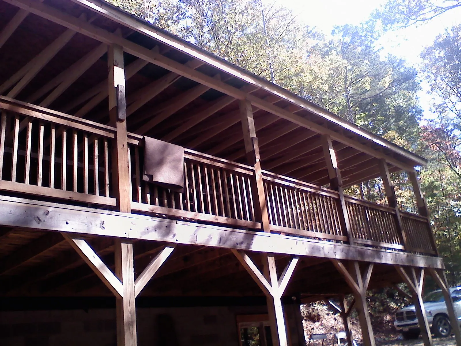 Timber framing under a new elevated porch and deck — Roof Leak Repair in Ramer by Roofing Brothers